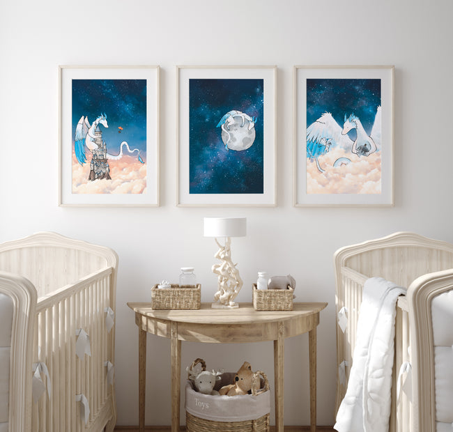 Feather Dragon Art Print - Castle