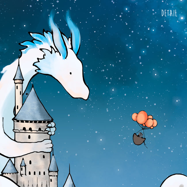 Feather Dragon Art Print - Castle