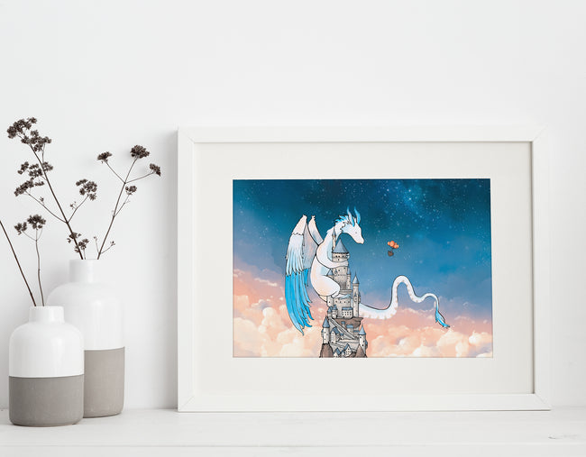 Feather Dragon Art Print - Castle