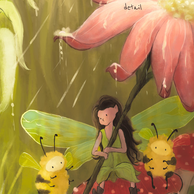 Fairy Art Print - Sheltering the Bees