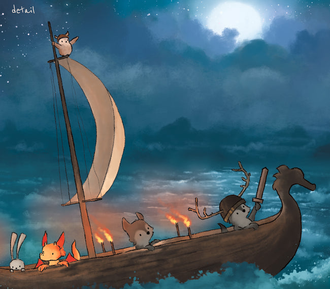 Wolf Art Print - Sailing in the Arctic