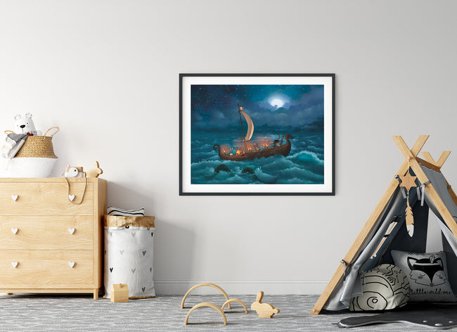 Wolf Art Print - Sailing in the Arctic