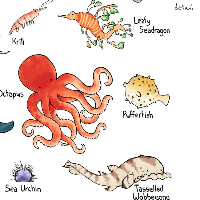 Alphabet Print - Marine Wildlife