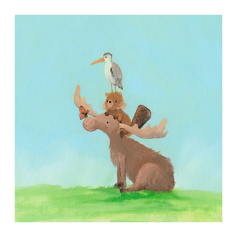 Moose, Beaver, Heron