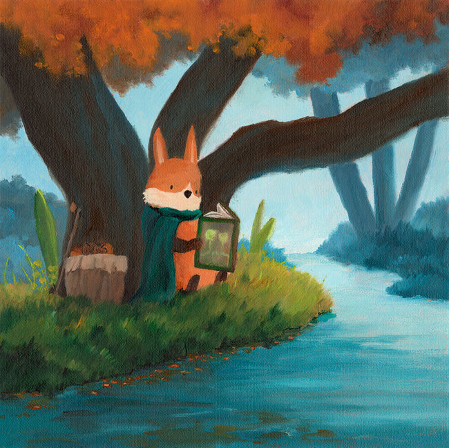 Reading by the River - Original Painting (2026)