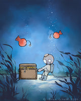 Scuba Diver Art Print - Treasure