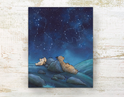 Alpaca & Sheep Art Print - Animal Constellations
