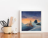 Alpaca & Sheep Art Print - Shooting Stars