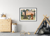 Bear and Raccoon Art Print - Reaching for Honey