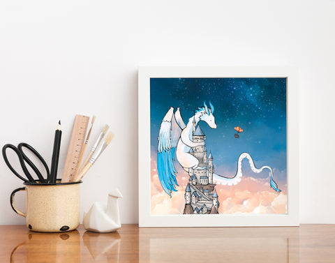 Feather Dragon Art Print - Castle