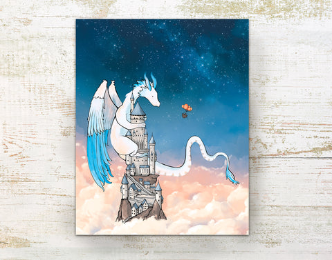 Feather Dragon Art Print - Castle