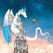 Feather Dragon Art Print - Castle