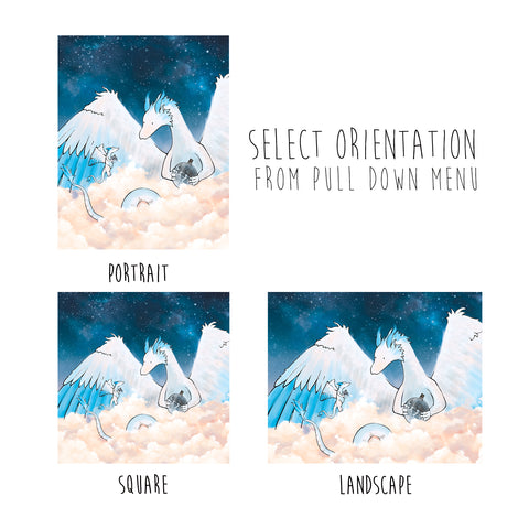 Feather Dragon Art Print - Storm in a Jar