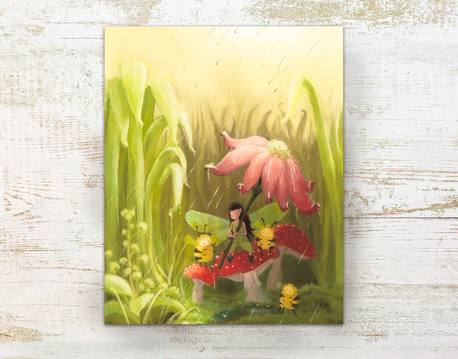 Fairy Art Print - Sheltering the Bees