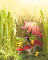 Fairy Art Print - Sheltering the Bees