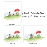 Fairy Art Print - Riding a Caterpillar