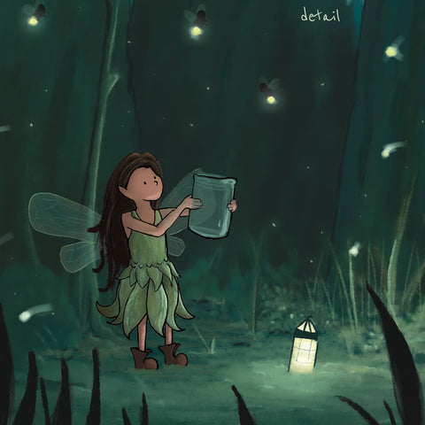 Fairy Art Print - Firefly Forest