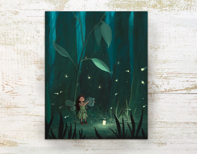Fairy Art Print - Firefly Forest