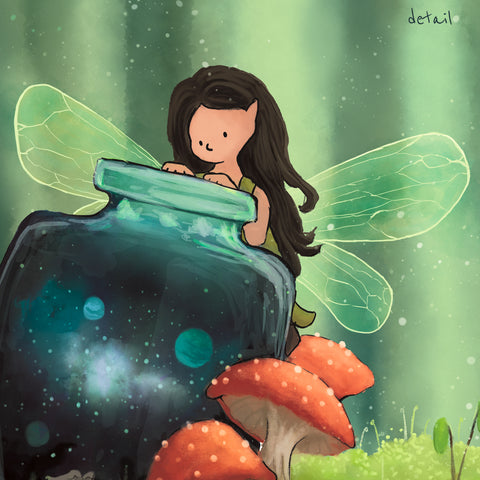 Fairy Art Print - Galaxy Jar