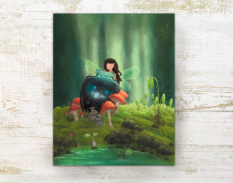 Fairy Art Print - Galaxy Jar