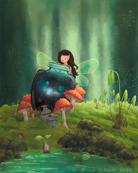 Fairy Art Print - Galaxy Jar