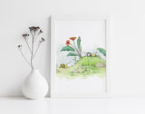 Fairy Art Print - Spying a Bumble Bee