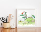 Fairy Art Print - Spying a Bumble Bee