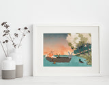Fox and Rabbit Art Print - Boating