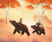 Goldilocks Art Print - Travelling with the 3 Bears