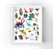 Alphabet Print - Monsters and Creatures