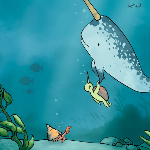 Narwhal & Sea Turtle