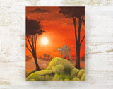 Pangolin Art Print - Viewing the Sunset