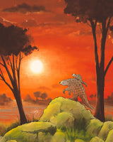 Pangolin Art Print - Viewing the Sunset