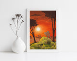 Pangolin Art Print - Viewing the Sunset