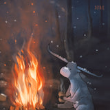 Paul and Babe - Staying Warm by a Campfire