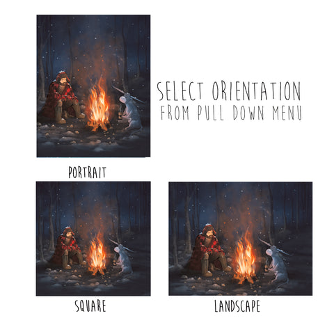 Paul and Babe - Staying Warm by a Campfire