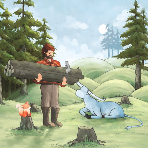 Paul and Babe - Gathering Wood