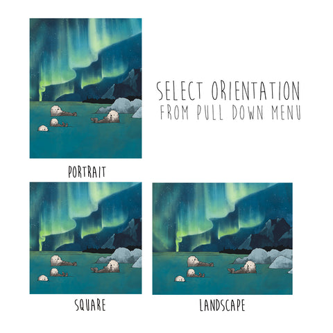 Sea Otters Art Print - Aurora Borealis