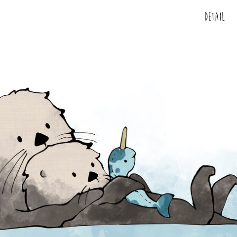 Sea Otters Art Print - Family