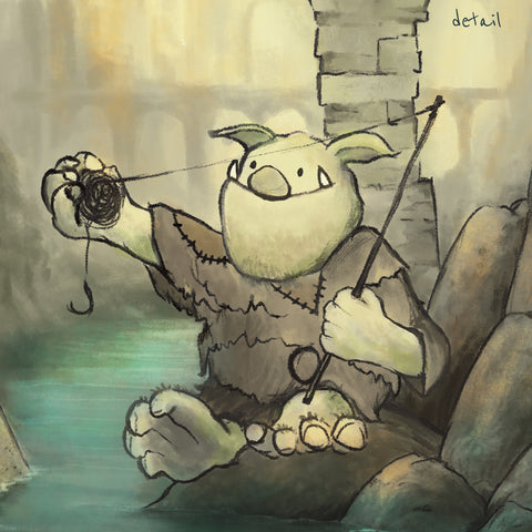 Troll Art Print - Fishing in the Kingdom River