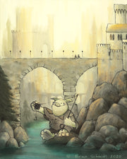 Troll Art Print - Fishing in the Kingdom River