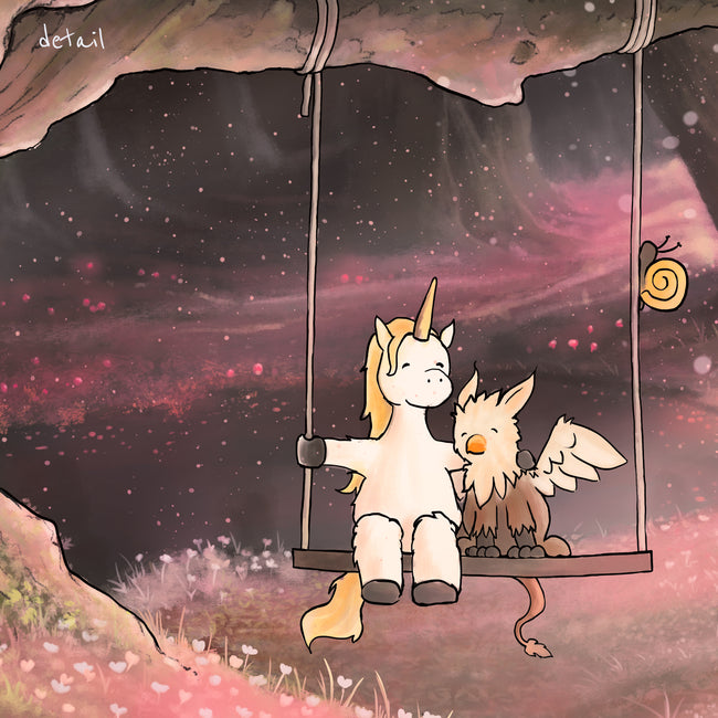 Unicorn and Griffin on a Swing