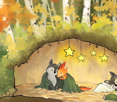 Wolf Art Print - Napping in the Wolf's Den