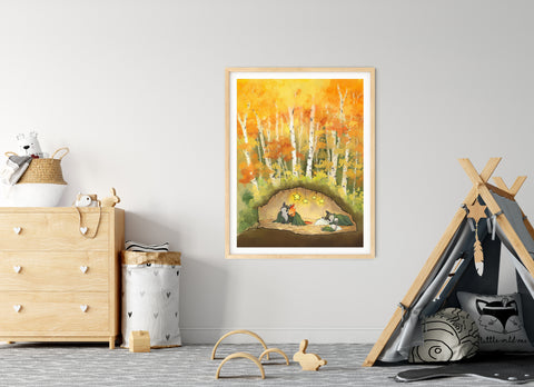 Wolf Art Print - Napping in the Wolf's Den