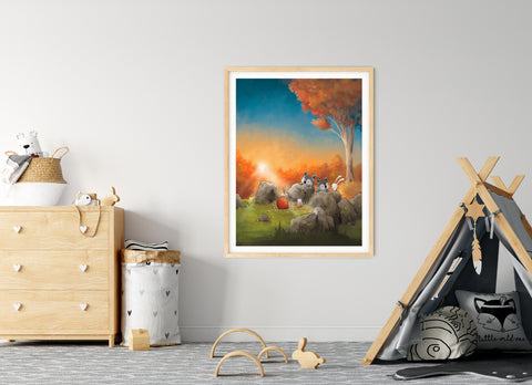 Wolf Art Print - Finding the Dragon Egg