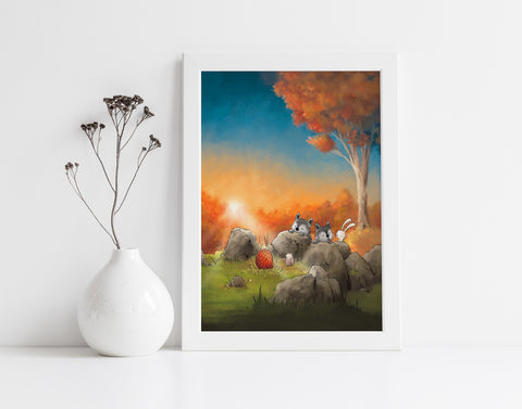 Wolf Art Print - Finding the Dragon Egg