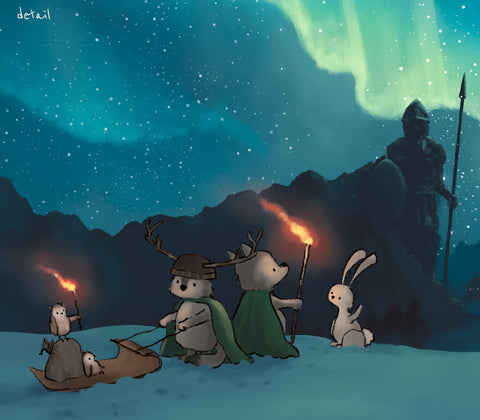 Wolf Art Print - Discovering an Old City