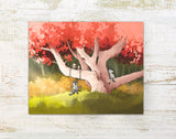 Wolf Art Print - Napping at an Old Tree