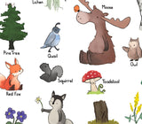 Alphabet Print - Woodland Wildlife