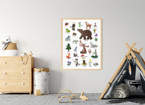Alphabet Print - Woodland Wildlife